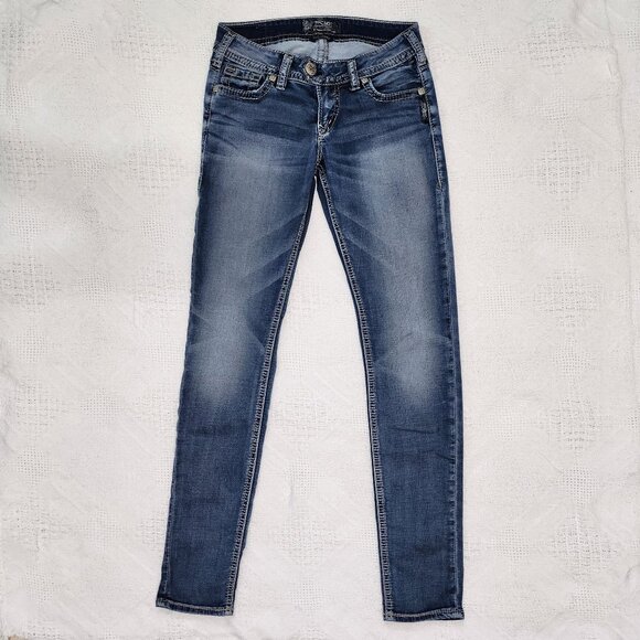 Skinny *Tuesday* Blue Jeans with vintage Fade - Picture 4 of 6